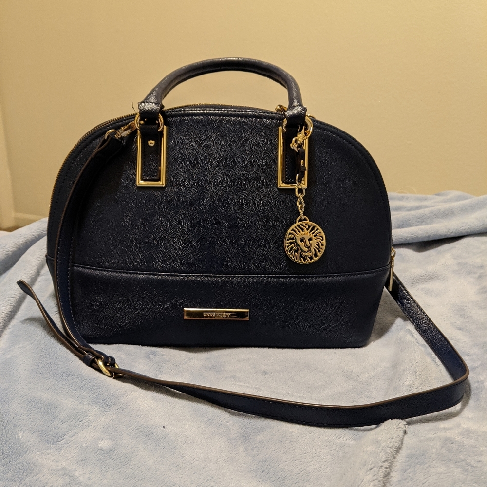 Anne Klein Shimmer Down Purse, Navy Blue